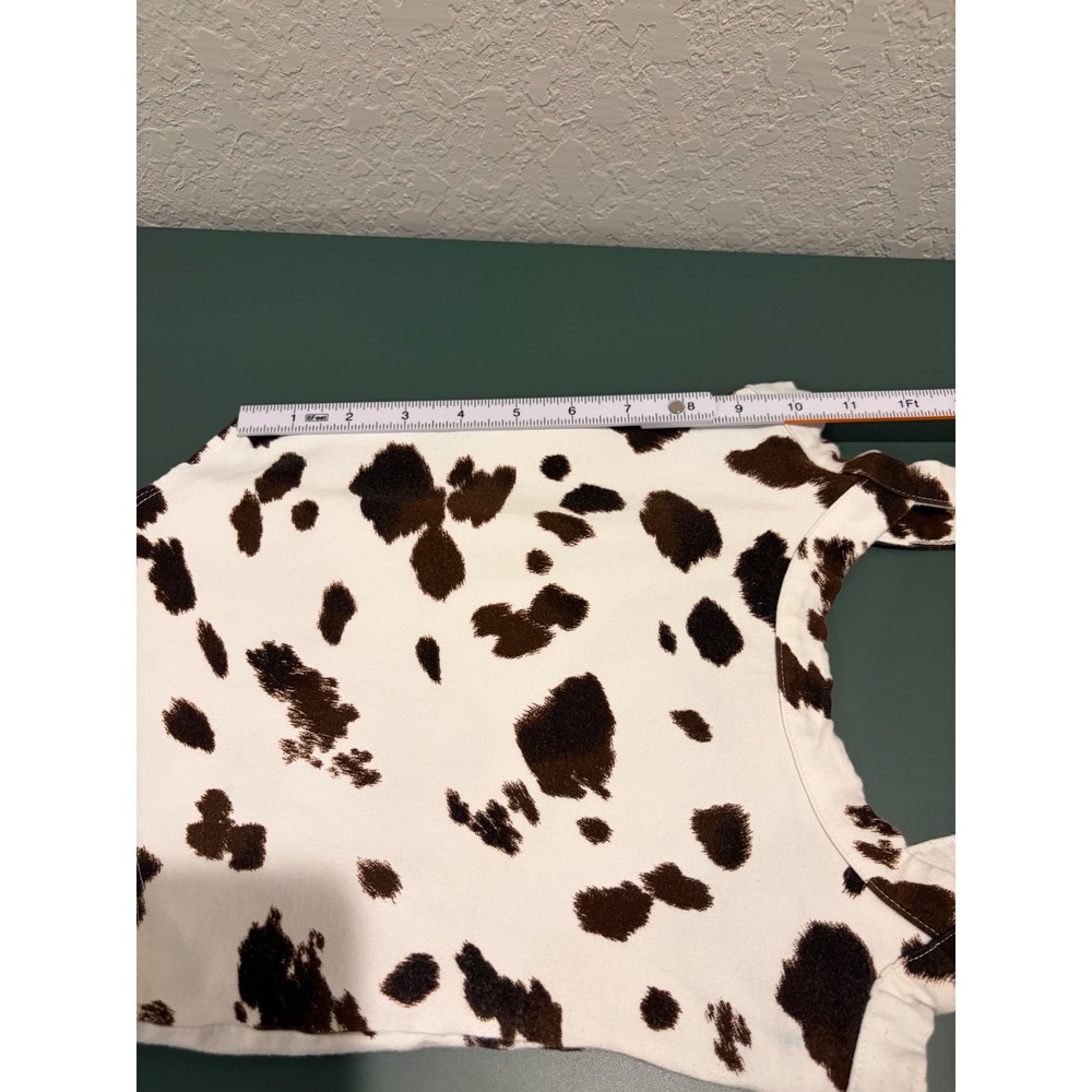 Forever 21 Brown White Cow Print Bodysuit Sleeveless Scoop Neck Small - Picture 5 of 5